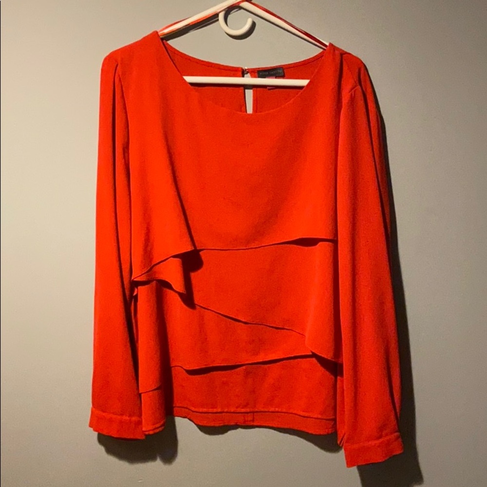 Vince Camuto Red Ruffle Blouse